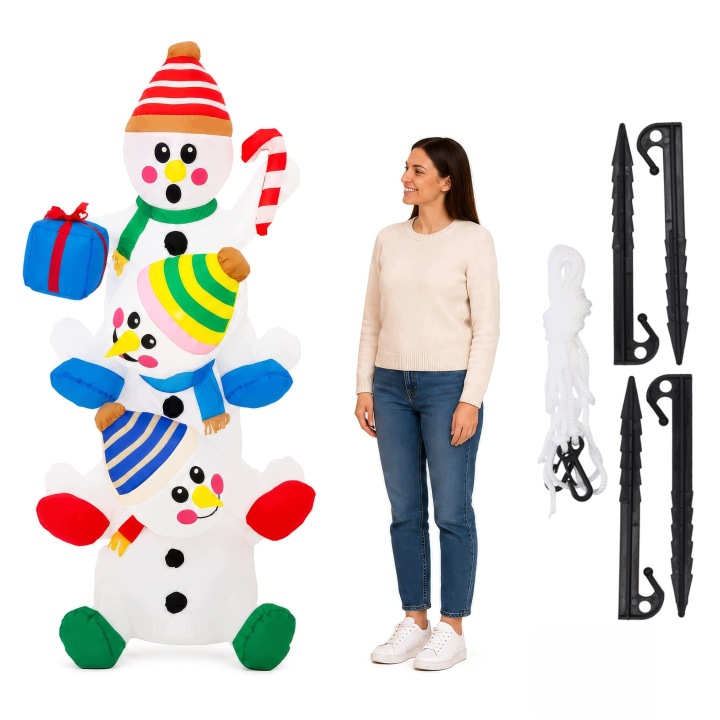 Nafukovací sněhuLÁCI Svítící Velký nafukovací Led 175 cm nafukovací člun JUMIhome