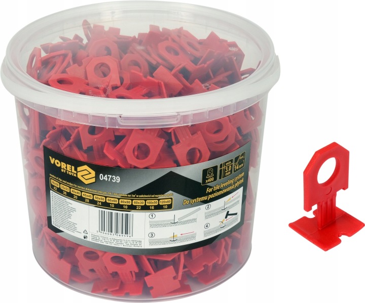 Vorel 04739 Vyrovnávací Klipy 3 MM 400 Ks