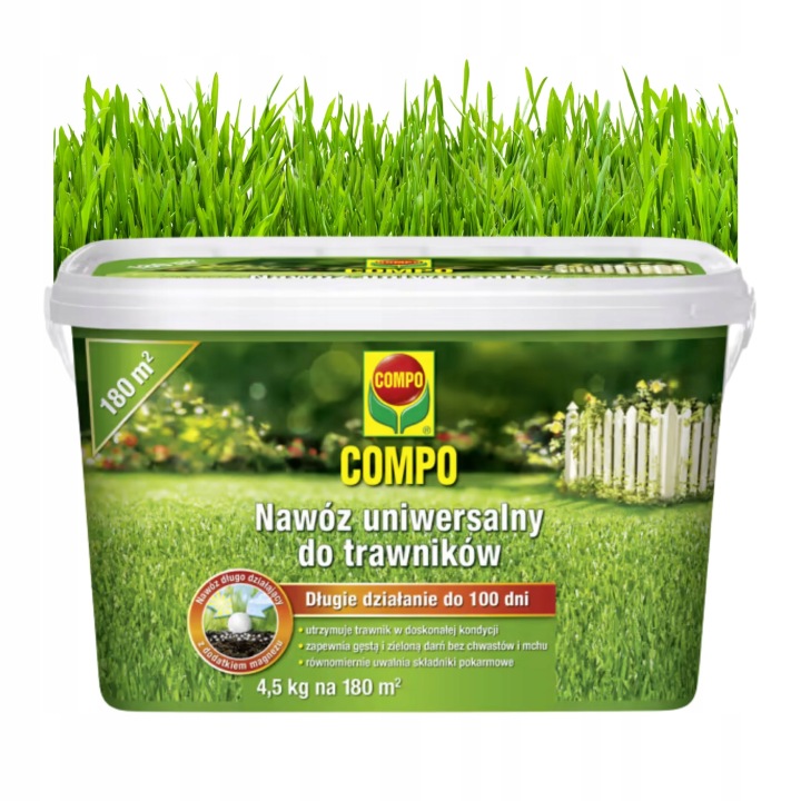 Hnojivo pro trávníky Trávy Dlouho působící 100 dní 4,5 kg Compo