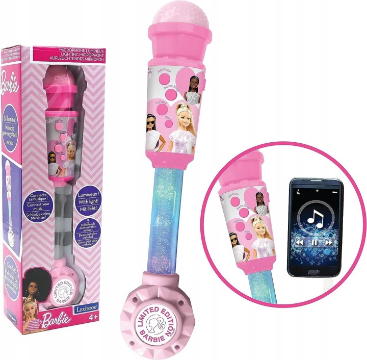 Lexibook Barbie Світний мікрофон караоке з динаміком MIC90BB для дітей — фото 3