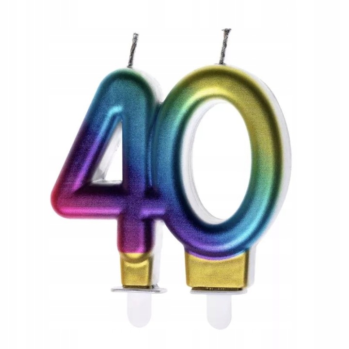 Свічка на день народження 40 кольорова