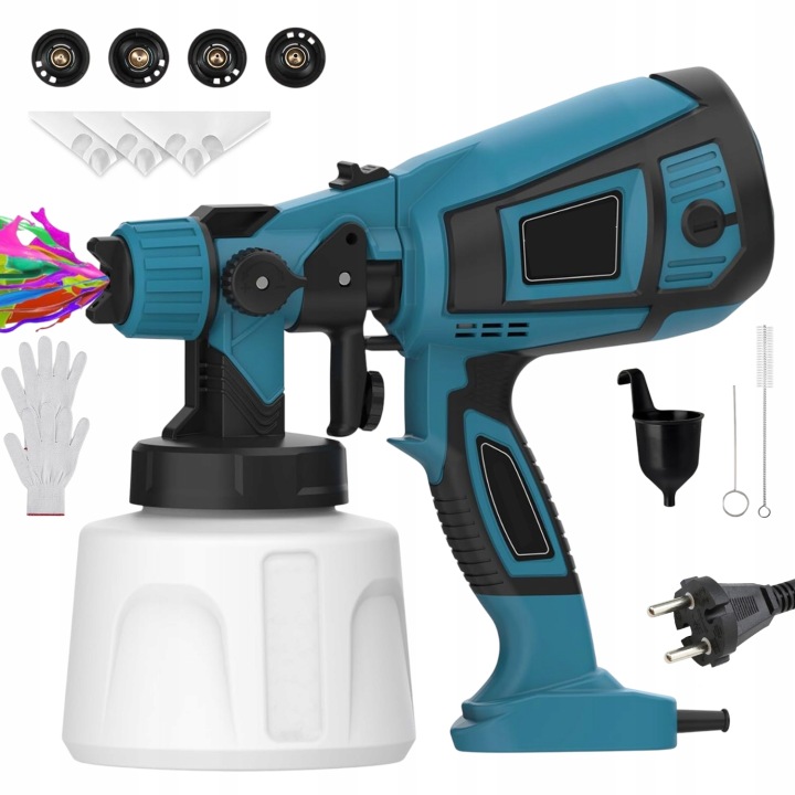 Elektrická Malířská Pistole 850W Pro Malování Stěn, 4 Trysky, 1400 ML