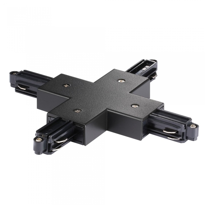 Kolejnicový konektor X-Shape Černý kovový Osvětlení kolejnice Link Nordlux 1.8 cm