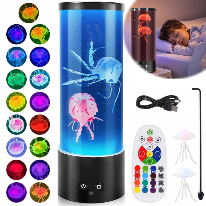 Lampička Lava Lampa Lava S Medúzami Stolní Lampa Pro Dekoraci Rgb Dálkový Ovladač