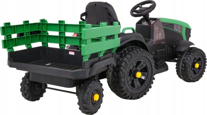 Зелений трактор з причепом для дітей акумулятор 12 В сила 90 Вт пульт — фото 6