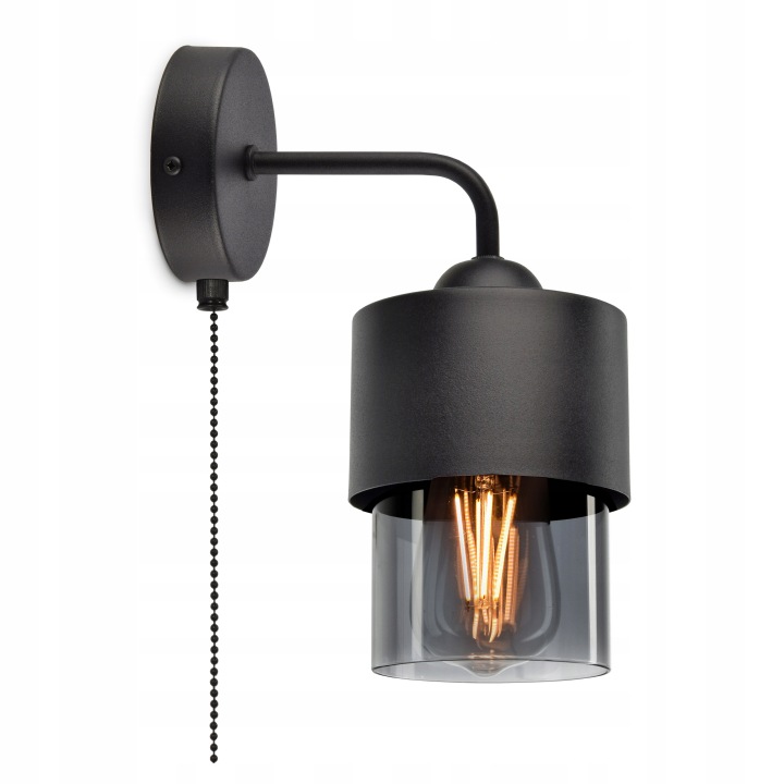 Nástěnná lampa Stínidlo Kov Sklo Grafit Led
