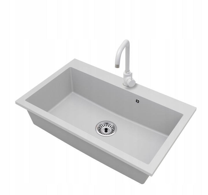 Kuchyňský granitový dřez Jednokomorový Elite 80 Baterie Sifon Chrom