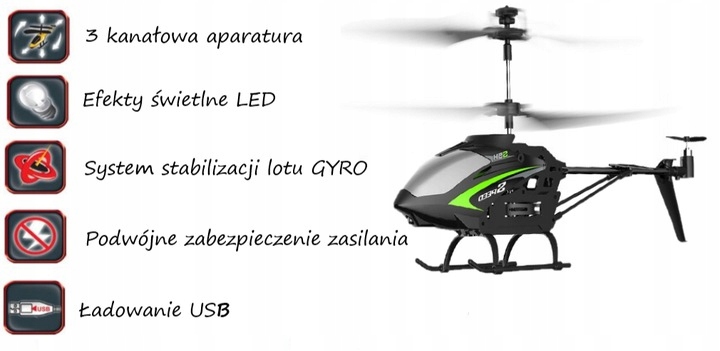 Гелікоптер дистанційно на пульті керування RC SYMA S5H 2.4 ГГц RTF чорний — фото 3