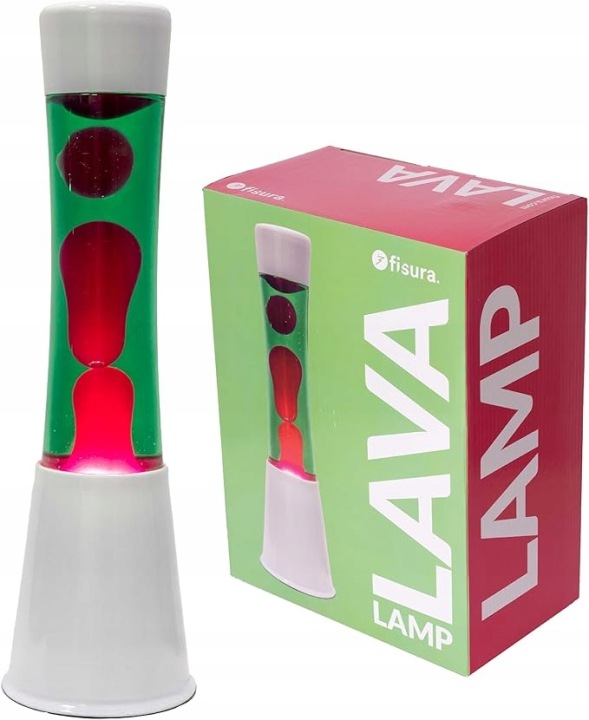 Lávová lampa magma Lava Lawa lampička 0238 bílá zelená 39 Cm magmatická Fisura