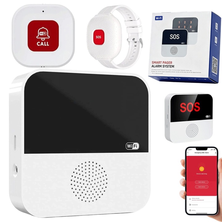 Náramek Alarm pro seniory Bezdrátový a inteligentní pro domácí použití