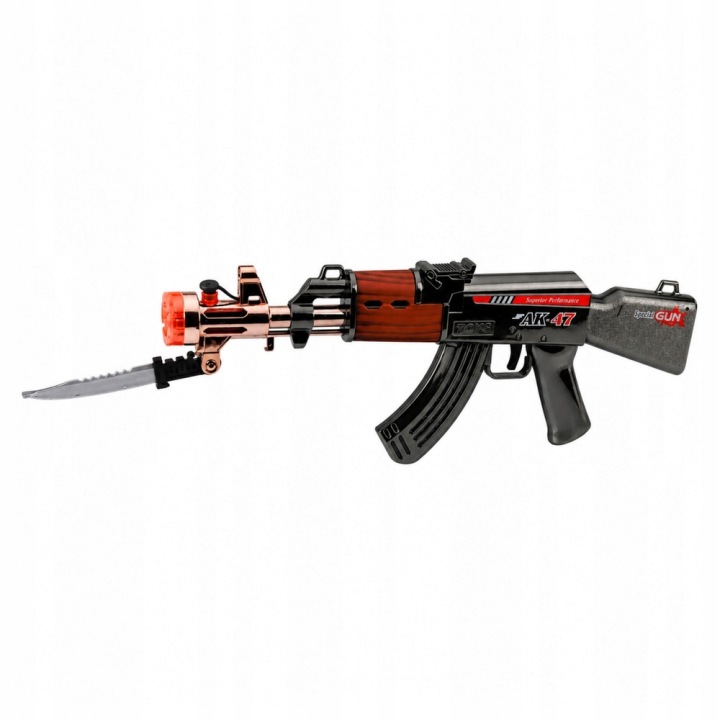 Гвинтівка AK47 на батарейки з ножем світло і звук — фото 4