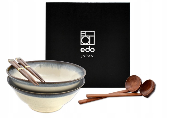 Sada 2 misek s lžícemi a paličkami – Ramen Aurora 22 cm dárková krabička