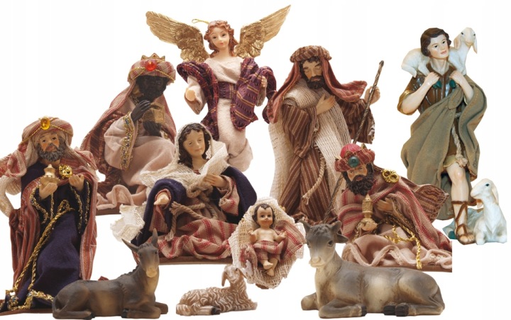 Figurky do vánočního betlému V Oblečení Z Materiálu – max. 13 cm výška