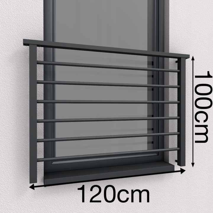 Alu Light Francouzský balkon 120 cm Balustrada Ral