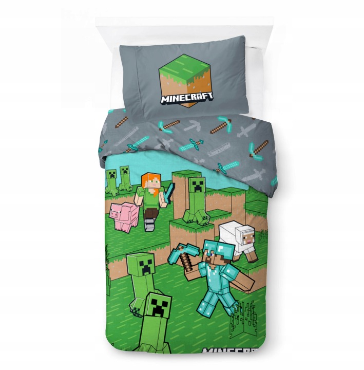 Povlečení Pro Mládež Minecraft 140x200 Gamer Hra Alex Steve Baby Pig 26