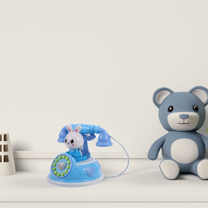 Ретро синій телефон іграшка для дітей з LED і функцією звуку — фото 10