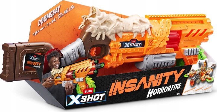 Пістолет на стрілки XSHOT Insanity HorrorFire Doomsday 16 стрілок ZURU (новий з дефектом) — фото 3