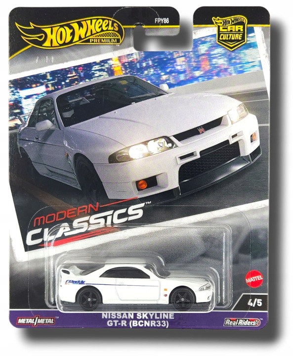 Hot wheels nissan skyline gt-r bcnr33 modern classic пошкоджена. уп. (виставковий) — фото 6
