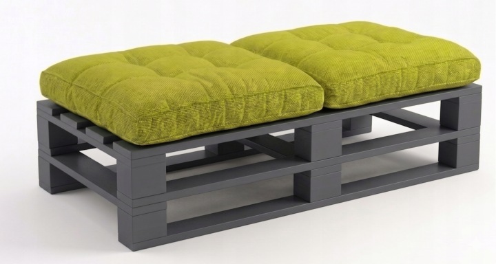 Taburet 120 x 80 cm| Šedá Taburet| Podnožka Taburet na balkon terasu Dřevo Lite