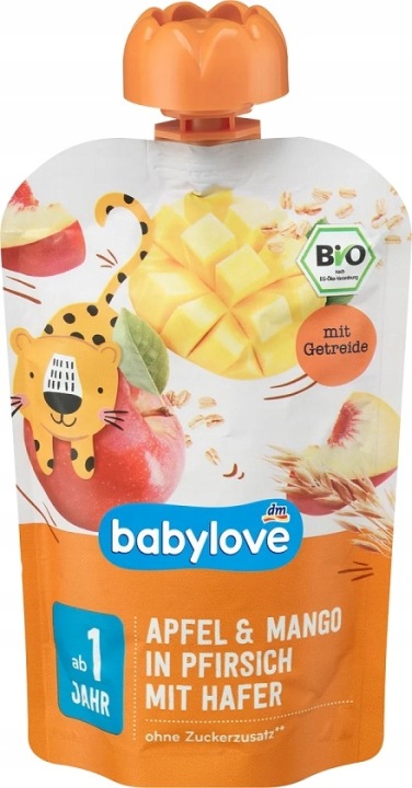 Babylove Біо Пюре Персики Яблука Манго Овес