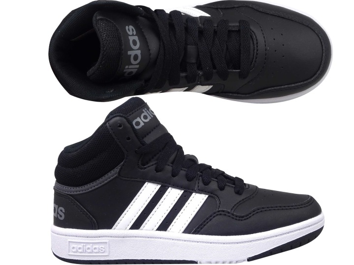 Кросівки ADIDAS HOOPS MID шкіряні чорні зручні GW0402 — фото 5