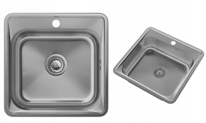 Čtvercový Dřez Dřez Jednokomorový 1 Komora Malý Decor TURI48