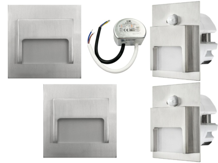 Sada schodišťových svítidel Halogen Led 4x senzor
