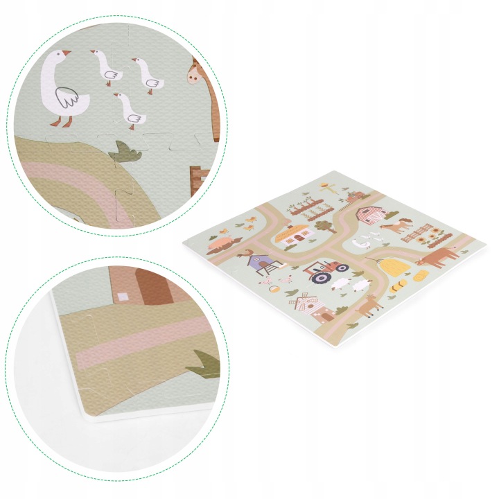Великий килимок поролоновий EVA для дітей ферма 90,5x90,5 см 21 елементів ECOTOYS — фото 9