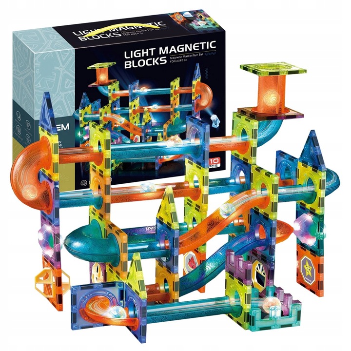 MAGNETIC BUILDING BLOCKS GLOWING TRACK 110e