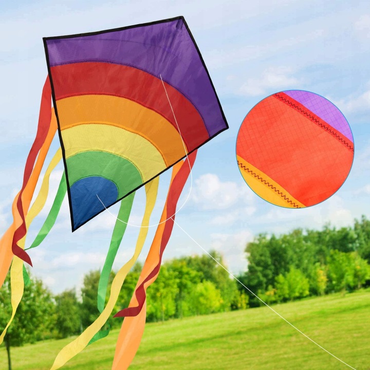 Повітряний змій веселка Rainbow Long Tail з одинарною тросом, іграшки для дітей — фото 10