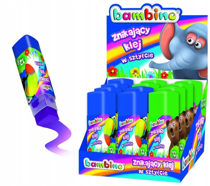 Клей зникаючий BAMBINO шкільний офісний штифт 12 г — фото 8
