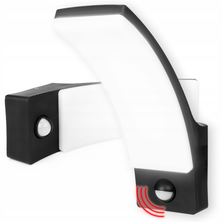 Led lampa 12W IP65 Nástěnné svítidlo Fasádní senzor pohybu soumraku