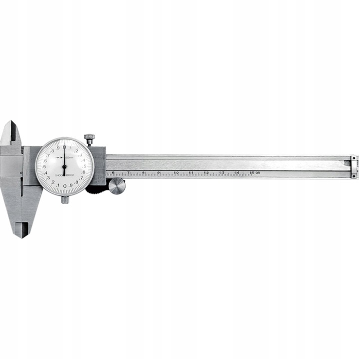 Hodinová posuvka (šuplera) Nerezová Ocel 150 mm, přesnost 0,02 mm, pro precizní měření