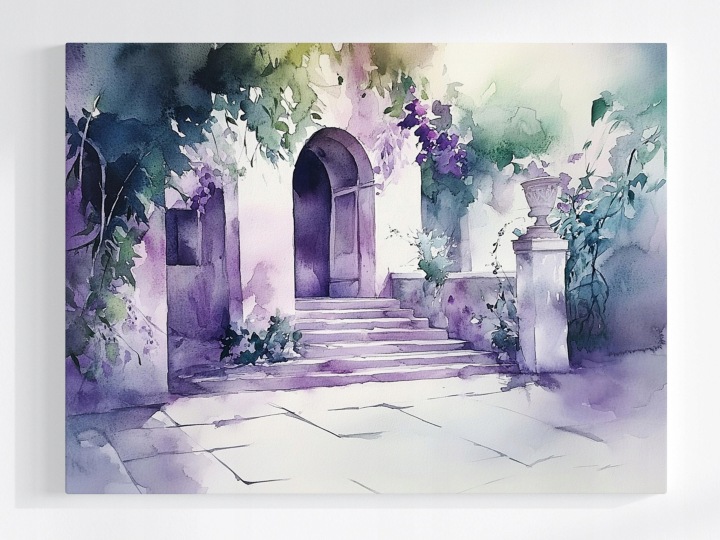 Plakát Architektura Nádvoří Dům Vchod Schody 100x75