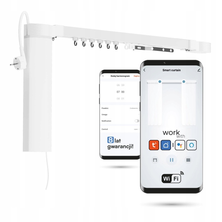 Garnýž elektrický WiFi bílý 4,2 m sada