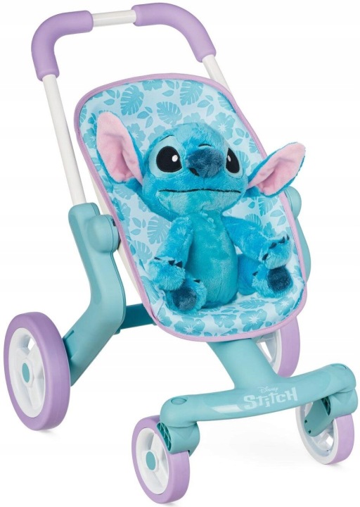 Smoby Візок прогулянковий + Stitch м'яка іграшка 25 см 1,5+ 38x49x53 см