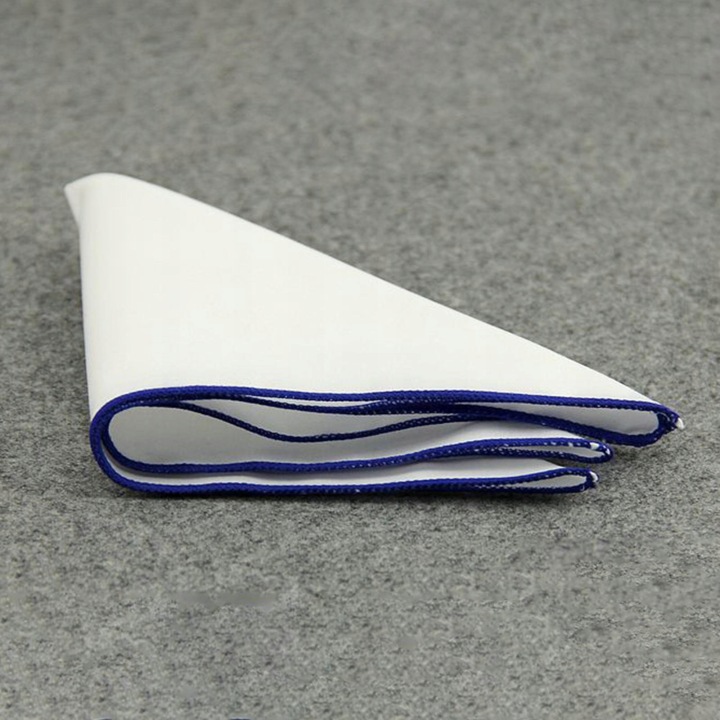 Pocket Square Pocket Рушник Джентльмен s Essentials Бавовна Білий Синій — фото 3