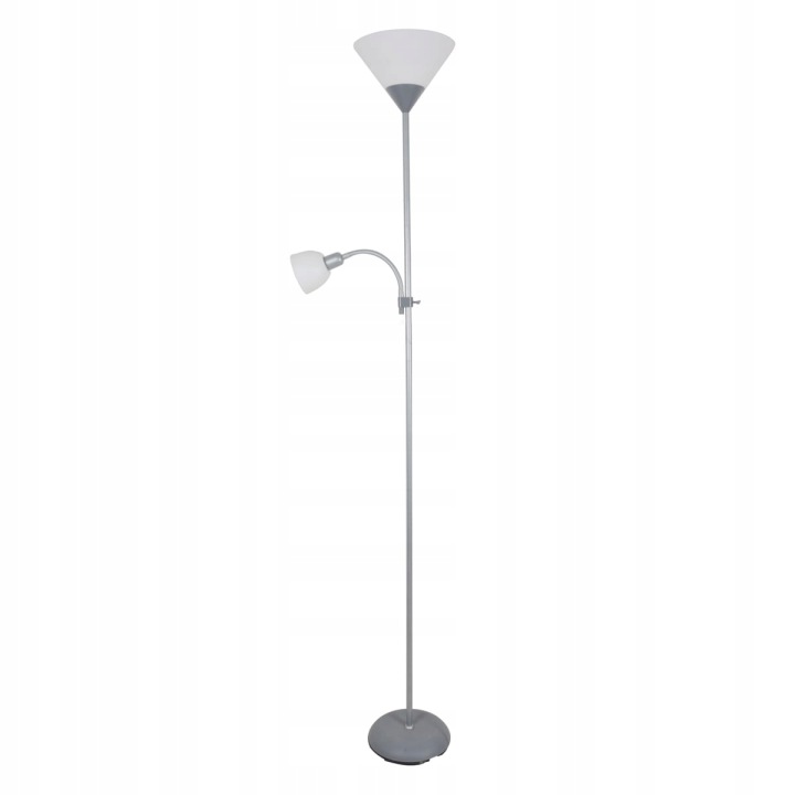 Moderní stojací lampa E27+E14 Šedá