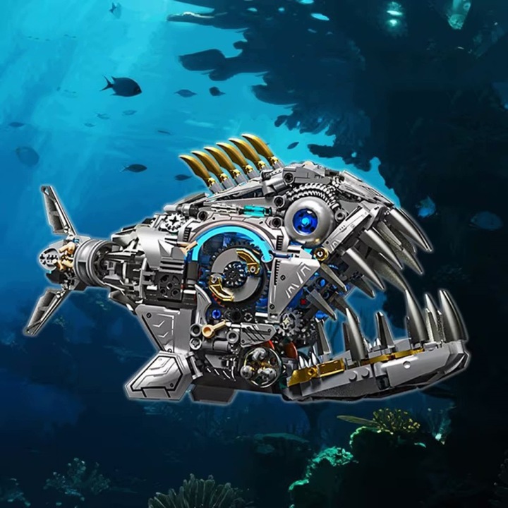Zestaw klocków „Mechaniczna Piranha”, Іграшка STEM, Декорація, Подарунок — фото 9