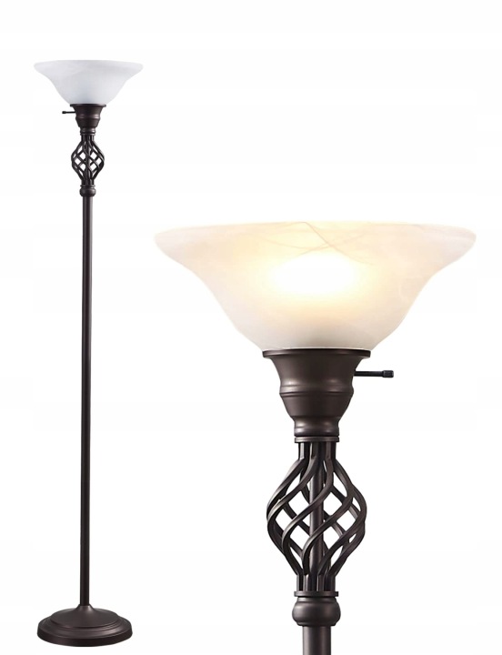 GyroVu Led stojací lampa do obývacího pokoje, skleněná lampa F