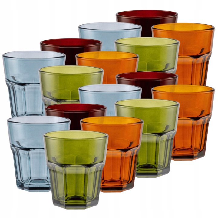 4x Sklenice na vodu nápojových nápojů 280 ml sada Retro Vintage