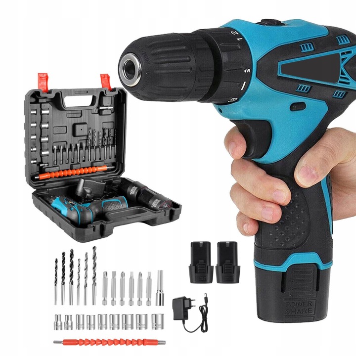 Vrtačka Aku Šroubovák Aku 12V Příklep 2x 1.3Ah Li-Ion