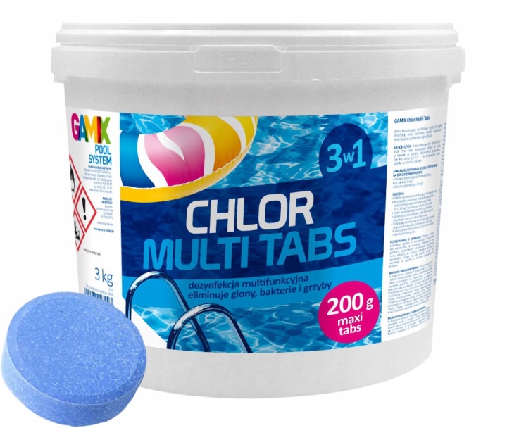 Chlor Multifunkční Tablety Do Bazénu 3v1 3 kg Gamix do 2028