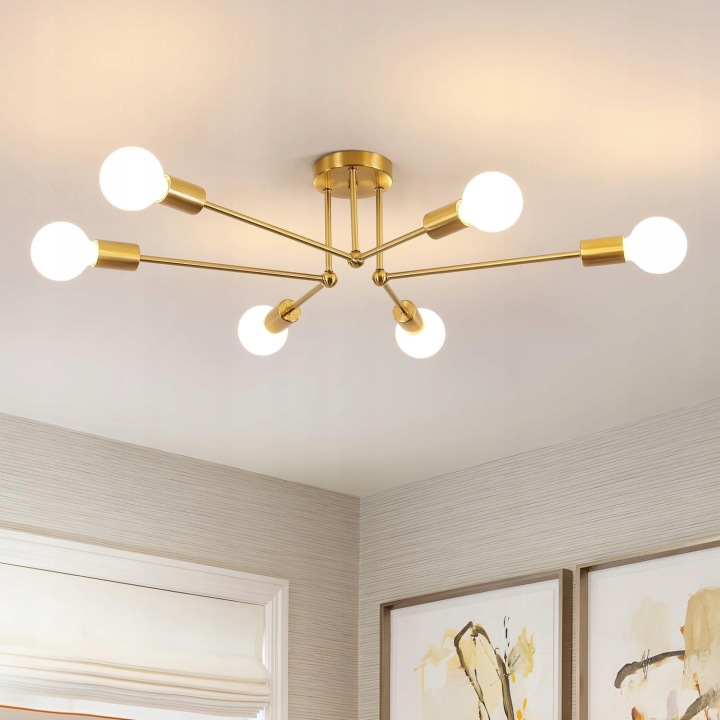 Zyrandol E27 Lampa Sufitowa Wiszaca Zloty Retro Kreatywna Do Salonu 70CM