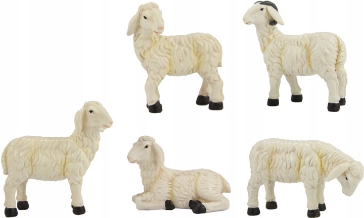 Figurky do betlému "5 Oveček" max. výška 9,3 cm, pro figurky o výšce 19-21 cm