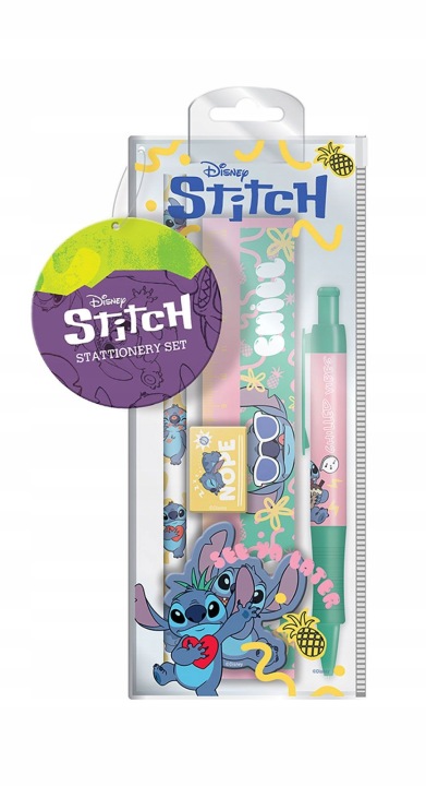 Шкільне приладдя набір STITCH ручка олівець лінійка гумка 5 ел. stitch — фото 2