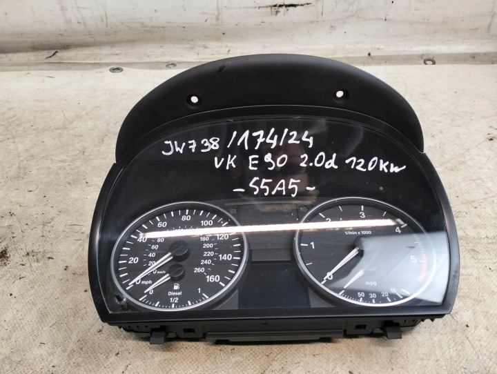 BMW E90 2.0D 2007r ANLIK Instruments tachymètre compte tours Horloge montre tableau bord 1025380-76 9141488-01 IK914148801