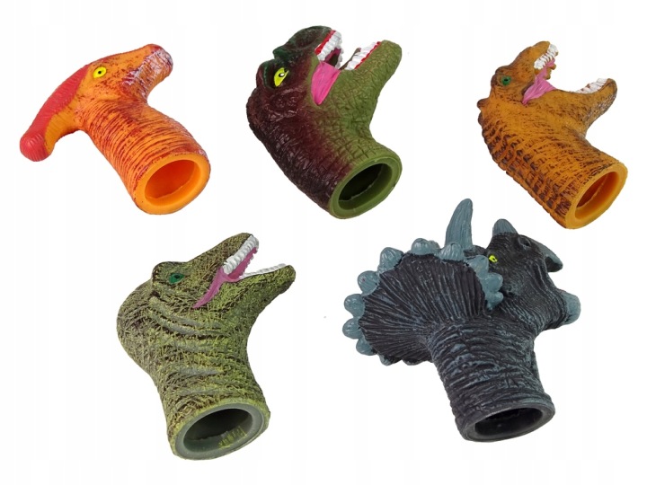 Пальчикові ляльки динозаври кольорові 5 шт. Lean Toys 200x160 мм — фото 3