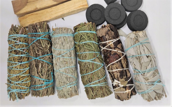 7 vonných tyčinek Sada Palo Santo, Bílá Šalvěj