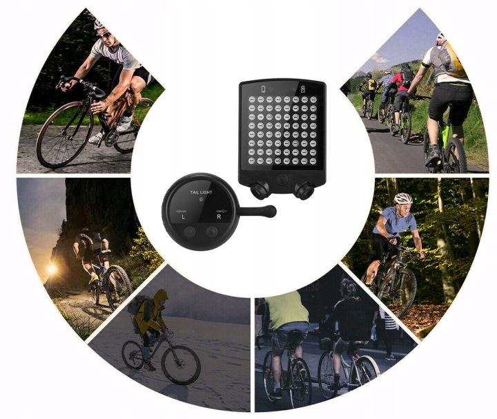 Lampka Rowerowa Поворотник Для Велосипеда Лазери LED Пульт Сигналізація — фото 10